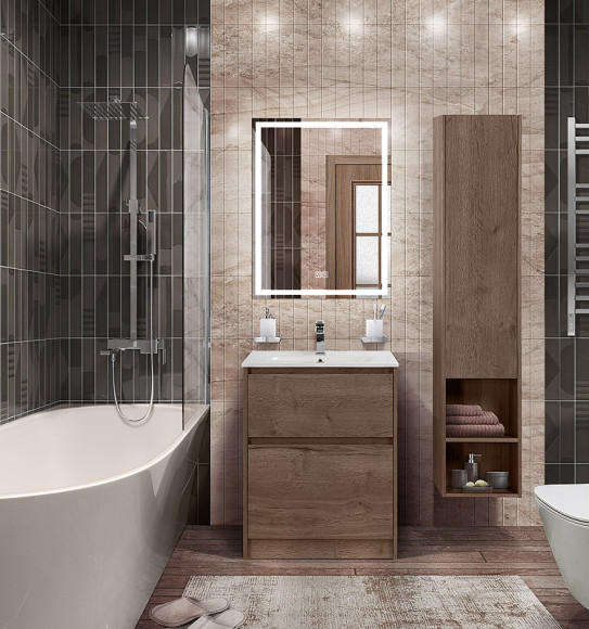 Тумба под раковину BelBagno Kraft 60 KRAFT-600-2C-PIA-RT Rovere Tabacco