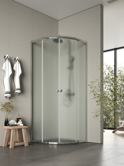 Душевой уголок Agger A01-080MCR/G 80x80 профиль Хром стекло матовое Душевой уголок Agger A01-080MCR/G 80x80 профиль Хром стекло матовое