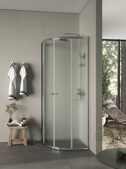 Душевой уголок Agger A01-080MCR/G 80x80 профиль Хром стекло матовое Душевой уголок Agger A01-080MCR/G 80x80 профиль Хром стекло матовое