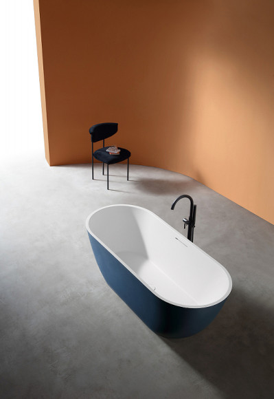 Ванна из искусственного камня Abber Frankfurt 170x75 AM9941DB Синяя матовая без гидромассажа Ванна из искусственного камня Abber Frankfurt 170x75 AM9941DB Синяя матовая без гидромассажа