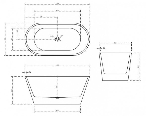 Акриловая ванна Abber AB9203-1.4 140х70 без гидромассажа Акриловая ванна Abber AB9203-1.4 140х70 без гидромассажа
