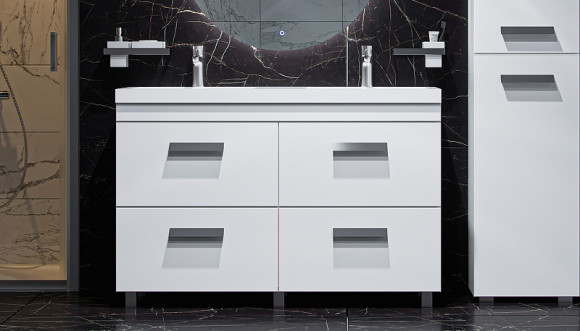 Тумба под раковину Velvex Orlando 120 tn.ORL.CLA.120.4Y Белая матовая