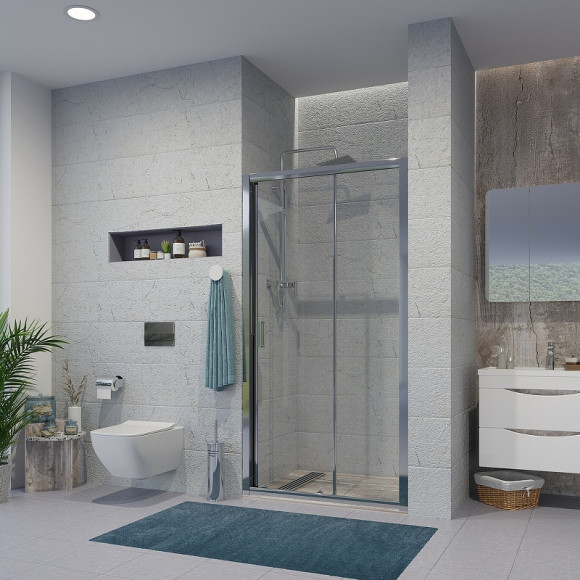 Душевая дверь Niagara Nova 110 NG-62-11A профиль Хром стекло прозрачное Душевая дверь Niagara Nova 110 NG-62-11A профиль Хром стекло прозрачное