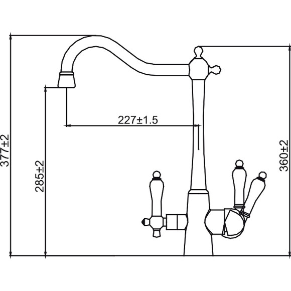 Смеситель для кухни Kaiser Vincent 31844-2 Черный мрамор Смеситель для кухни Kaiser Vincent 31844-2 Черный мрамор