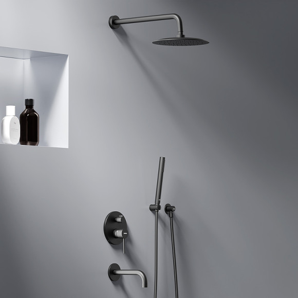 Душевая система Damixa Scandinavian Pure 936510300 Черная матовая
