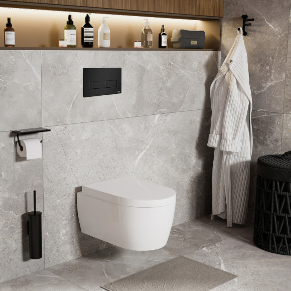 Инсталляция WasserKRAFT Aller 10TLT.010.ME.MB03 для унитаза с Черной матовой клавишей смыва Инсталляция WasserKRAFT Aller 10TLT.010.ME.MB03 для унитаза с Черной матовой клавишей смыва