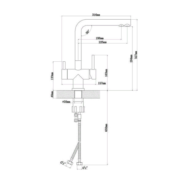 Смеситель для кухни Florentina Арес 333.19H.2123.306 Капучино Смеситель для кухни Florentina Арес 333.19H.2123.306 Капучино