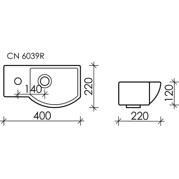 Раковина Ceramicanova Element 40 R CN6039R Белая Раковина Ceramicanova Element 40 R CN6039R Белая