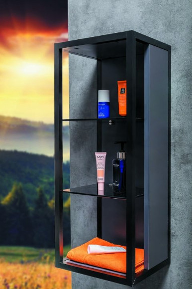 Шкаф пенал Boheme Armadi Art Loft 30 895-A подвесной Антрацит Черный Шкаф пенал Boheme Armadi Art Loft 30 895-A подвесной Антрацит Черный