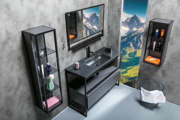 Шкаф пенал Boheme Armadi Art Loft 30 895-A подвесной Антрацит Черный Шкаф пенал Boheme Armadi Art Loft 30 895-A подвесной Антрацит Черный