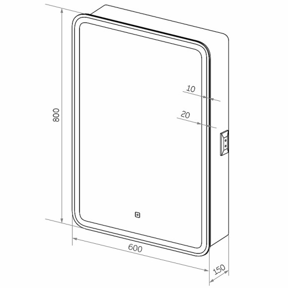 Зеркальный шкаф Континент Elliott LED 60 L МВК017 с подсветкой Белый Зеркальный шкаф Континент Elliott LED 60 L МВК017 с подсветкой Белый