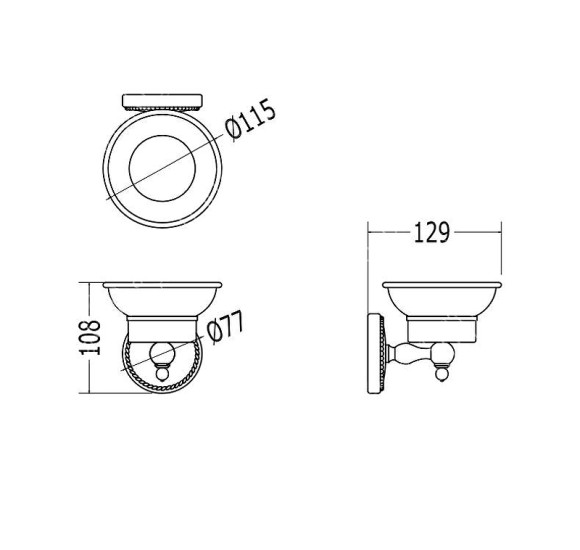 Мыльница Devon&Devon Dorothy DOR401BR Хром Белая