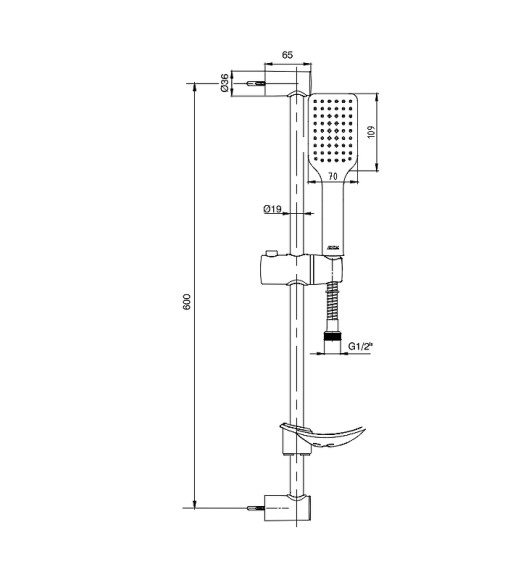 Душевой гарнитур E.C.A. Tiera 102146029C1EX Черный матовый Душевой гарнитур E.C.A. Tiera 102146029C1EX Черный матовый