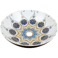 Раковина-чаша Bronze de Luxe Lotos 40 5008 Белая Синяя