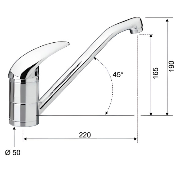 Смеситель для кухни Remer Giga Four G40 Хром Смеситель для кухни Remer Giga Four G40 Хром