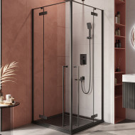 Душевой уголок Cezares Liner 90x90 LINER-A-2-90-C-NERO профиль Черный матовый стекло прозрачное