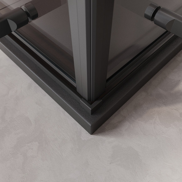 Душевой уголок Cezares Liner 90x90 LINER-A-2-90-C-NERO профиль Черный матовый стекло прозрачное