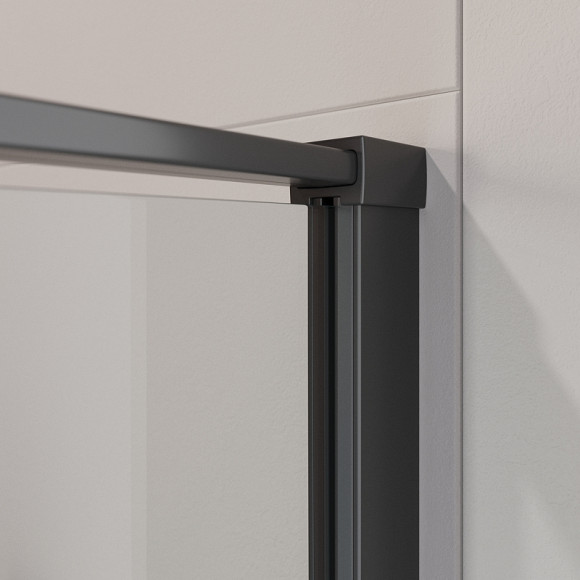 Душевой уголок Cezares Liner 90x90 LINER-A-2-90-C-NERO профиль Черный матовый стекло прозрачное