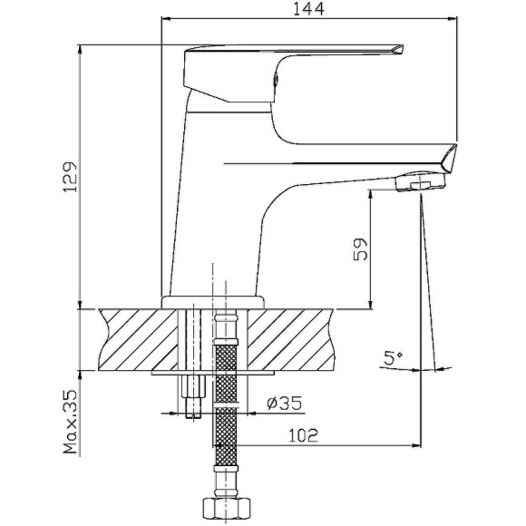 Смеситель для раковины Orange Sofi M43-021cr Хром Смеситель для раковины Orange Sofi M43-021cr Хром