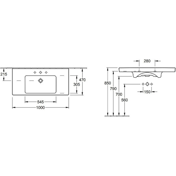 Раковина Villeroy&Boch Subway 2.0 100 7175A0R1 Альпийский белый Раковина Villeroy&Boch Subway 2.0 100 7175A0R1 Альпийский белый