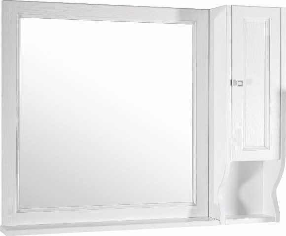 Комплект мебели для ванной ASB-Woodline Гранда 105 Белый с патиной Серебро