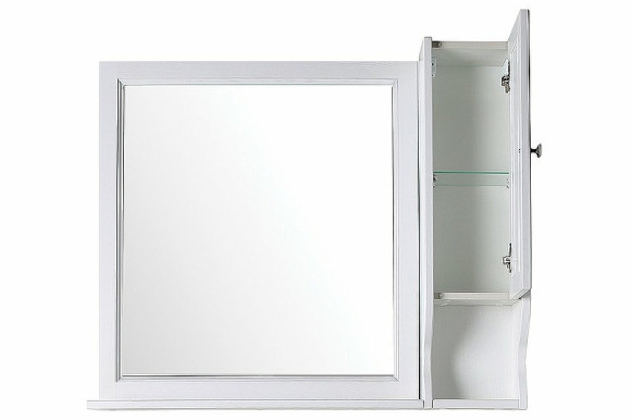 Комплект мебели для ванной ASB-Woodline Гранда 105 Белый с патиной Серебро