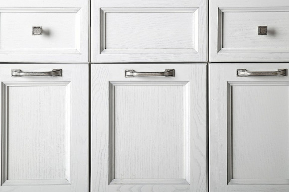 Комплект мебели для ванной ASB-Woodline Гранда 105 Белый с патиной Серебро