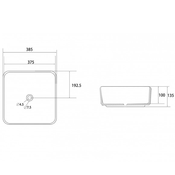 Раковина-чаша Abber Rechteck 39 AC2211MS Серебро матовое Раковина-чаша Abber Rechteck 39 AC2211MS Серебро матовое