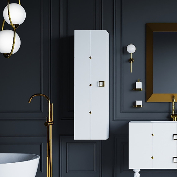 Шкаф пенал Boheme Armadi Art Vallessi Avantgarde Piazza 35 844-WG подвесной Белый Золото Шкаф пенал Boheme Armadi Art Vallessi Avantgarde Piazza 35 844-WG подвесной Белый Золото