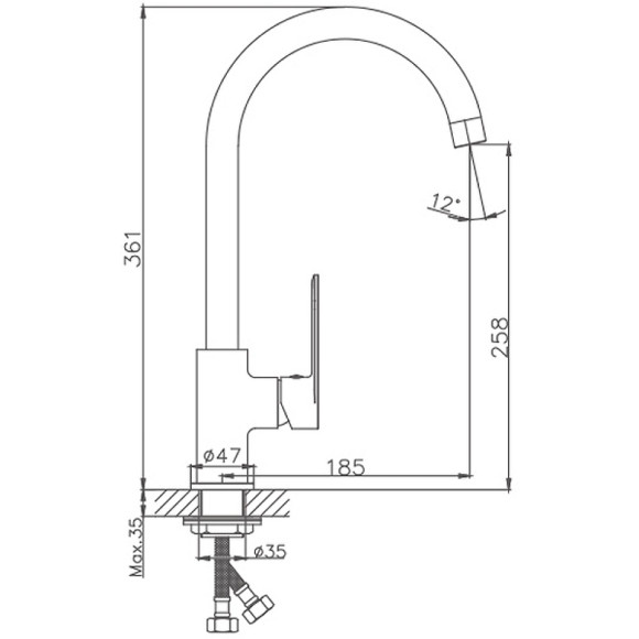 Смеситель для кухни Haiba HB70590 Хром Смеситель для кухни Haiba HB70590 Хром