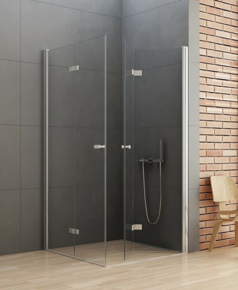 Душевой уголок New Trendy New Soleo Chrome 100x80 D-0150A/D-0152A профиль Хром стекло прозрачное Душевой уголок New Trendy New Soleo Chrome 100x80 D-0150A/D-0152A профиль Хром стекло прозрачное