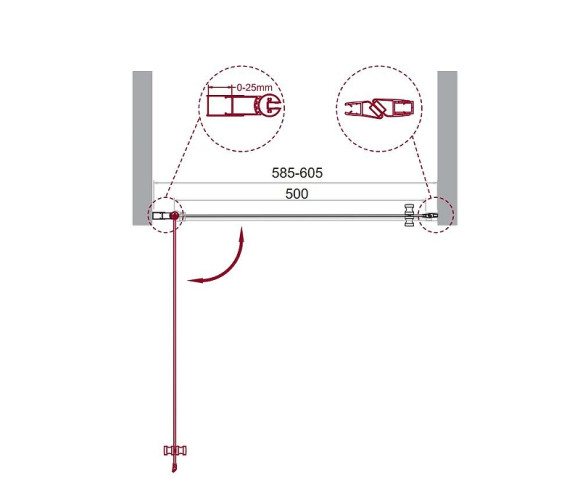 Душевая дверь BelBagno Etna 60 ETNA-B-1-60-C-Cr профиль Хром стекло прозрачное