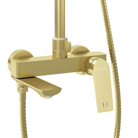 Душевая система Grossman Cosmo 500.K35.02.320 Золото брашированное Душевая система Grossman Cosmo 500.K35.02.320 Золото брашированное