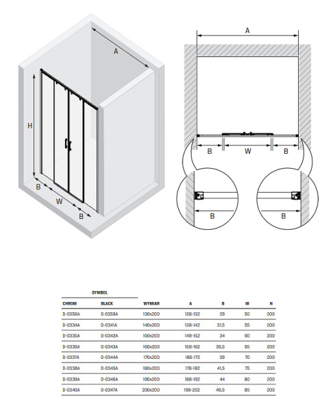 Душевая дверь New Trendy Prime Black 180 D-0345A профиль Черный стекло прозрачное Душевая дверь New Trendy Prime Black 180 D-0345A профиль Черный стекло прозрачное