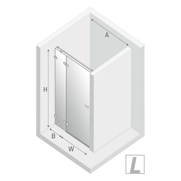 Душевая дверь New Trendy Avexa Gold 110 L EXK-1720 профиль Брашированное золото стекло прозрачное Душевая дверь New Trendy Avexa Gold 110 L EXK-1720 профиль Брашированное золото стекло прозрачное