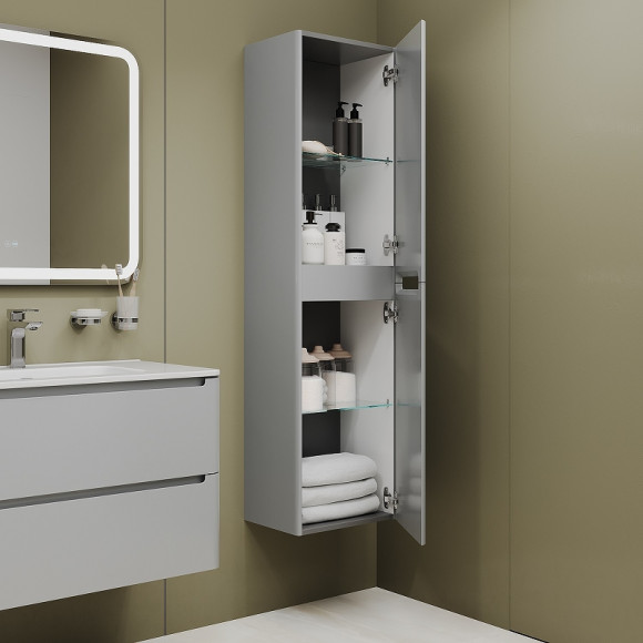 Шкаф пенал Iddis Edifice 40 EDI40L0i97 подвесной Светло-серый