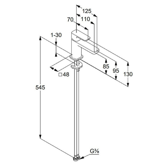 Смеситель для раковины Kludi Renon 422903975 Черный матовый Смеситель для раковины Kludi Renon 422903975 Черный матовый
