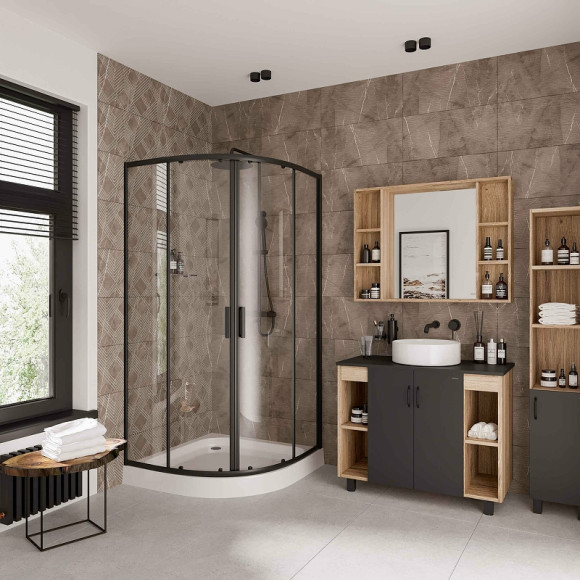 Душевой уголок Niagara Nova 80х80 NG-6886-08 BLACK профиль Черный стекло прозрачное Душевой уголок Niagara Nova 80х80 NG-6886-08 BLACK профиль Черный стекло прозрачное