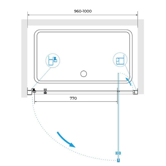 Душевая дверь RGW Passage PA-105 100 410810510-11 профиль Хром стекло прозрачное Душевая дверь RGW Passage PA-105 100 410810510-11 профиль Хром стекло прозрачное