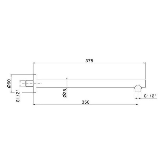 Кронштейн для верхнего душа Kerama Marazzi Eterna 29390XKM.50.050 Нержавеющая сталь Кронштейн для верхнего душа Kerama Marazzi Eterna 29390XKM.50.050 Нержавеющая сталь