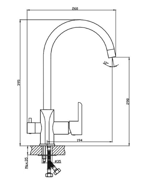 Смеситель для кухни Haiba HB76805-7 Черный матовый Хром