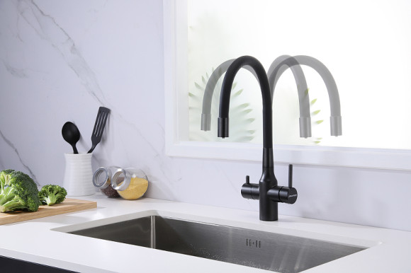 Смеситель для кухни Paulmark Salix Sa213419-418 Черный металлик Смеситель для кухни Paulmark Salix Sa213419-418 Черный металлик