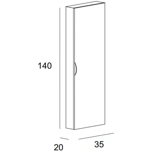 Шкаф пенал Cezares Stylus 35 55222 подвесной Grigio Nuvola
