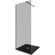 Душевая перегородка Allen Brau Infinity 1 80 3.21004.BBA.T профиль Черный браш стекло тонированное