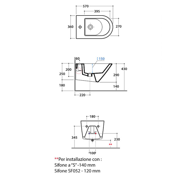 Биде Globo Forty3 FOS09.BI*1 подвесное Белое Биде Globo Forty3 FOS09.BI*1 подвесное Белое