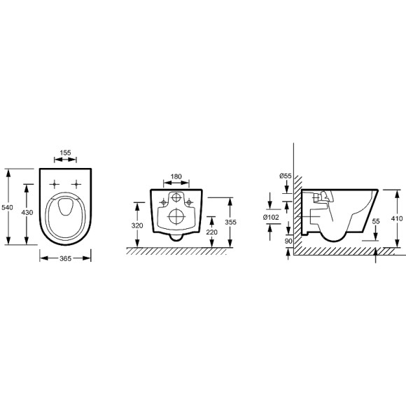 Унитаз Jacob Delafon Bastille EDAB102-00 подвесной без сиденья