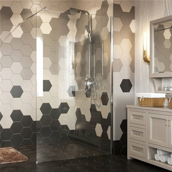 Душевая перегородка WasserKRAFT Rossel 90 28W39 профиль Серебристый стекло прозрачное