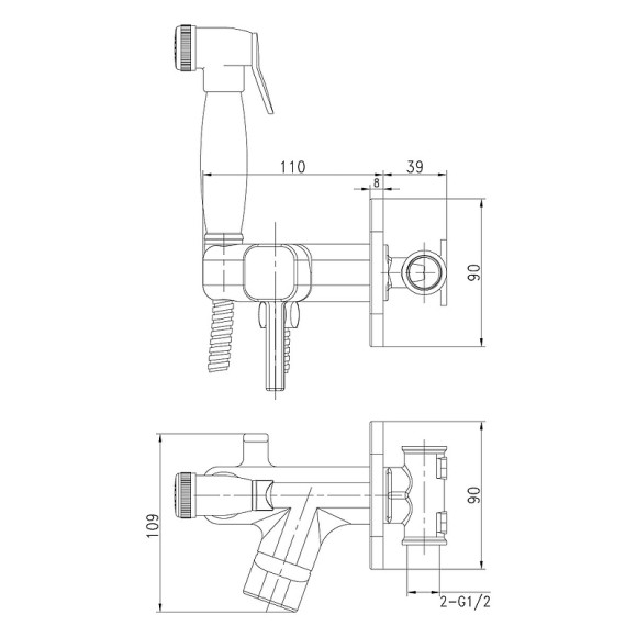Гигиенический душ со смесителем Lemark Solo LM7165BL Черный Гигиенический душ со смесителем Lemark Solo LM7165BL Черный