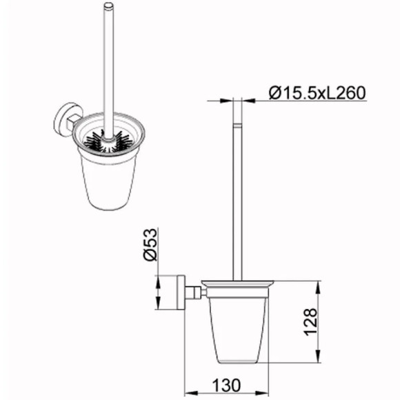 Ершик для унитаза Azario Nessy AZ-73113 Хром Ершик для унитаза Azario Nessy AZ-73113 Хром