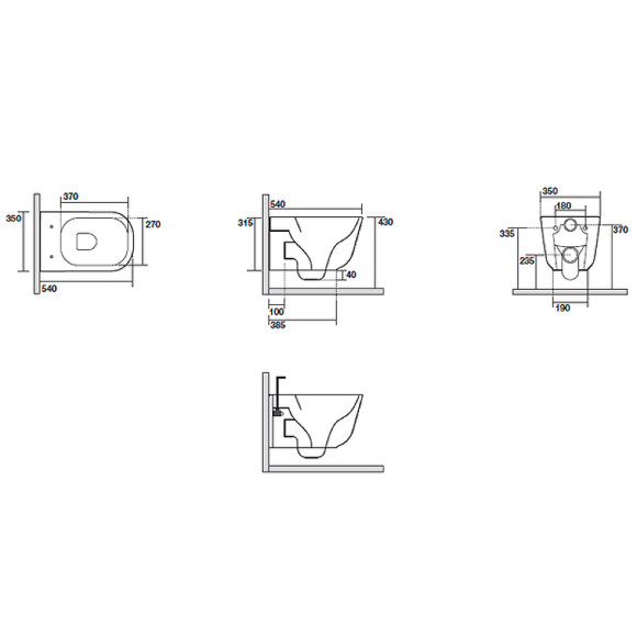 Унитаз Kerasan Tribeca 511489 подвесной Ferro matt без сиденья Унитаз Kerasan Tribeca 511489 подвесной Ferro matt без сиденья